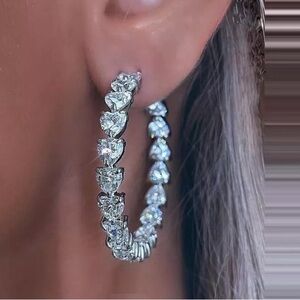 Silver heart earrings